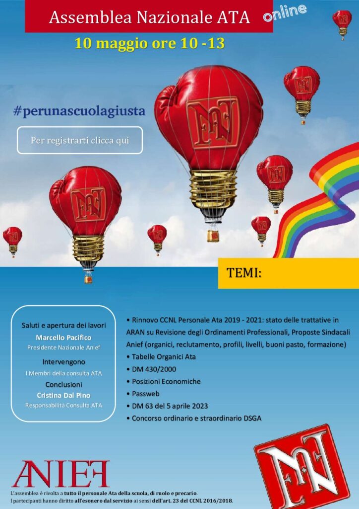 Circolare n.150: Convocazione Assemblea Sindacale Territoriale Nazionale ANIEF  – ATA