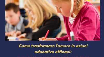 TERZO E ULTIMO INCONTRO: “Genitori si nasce o lo si diventa?”. Un incontro di condivisione, approfondimento e spunti di riflessione guidato dalla Dott.ssa Manuela Monti. Mercoledì 10 maggio alle ore 15.30. La partecipazione è gratuita e aperta a tutti.